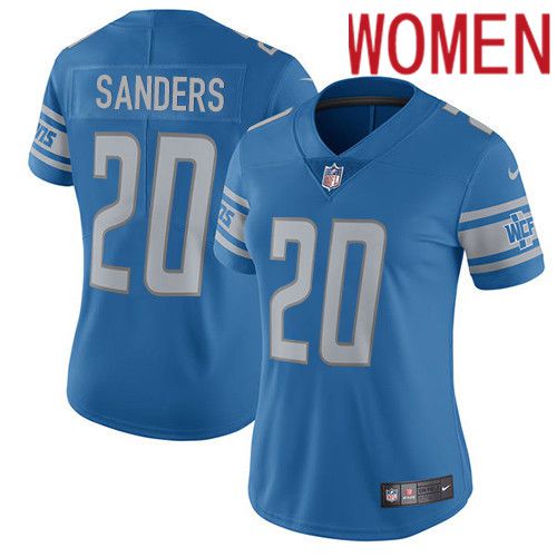 Women Detroit Lions #20 Barry Sanders Nike Blue Vapor Limited NFL Jersey